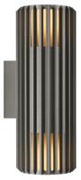Nordlux Wandlamp Aludra rond dubbel 2x E27 zilver antraciet IP54 - 4800944 - thumbnail