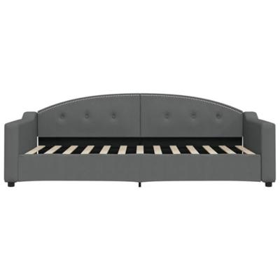 Slaapbank met onderschuifbed 90x200 cm stof donkergrijs