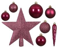 Decoris kerstballen Plastic mix+piek 33st granaatappel - thumbnail