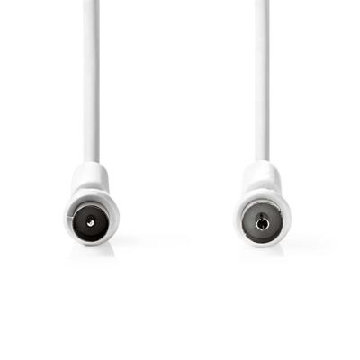Coaxkabel | IEC (Coax) Male | IEC (Coax) Female | Vernikkeld | 120 dB | 75 Ohm | Viervoudig Afgeschermd | 1.00 m | Rond | PVC | Wit