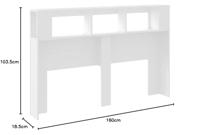 Hoofdeinde met LED 160x18,5x103,5 cm bewerkt hout wit - thumbnail