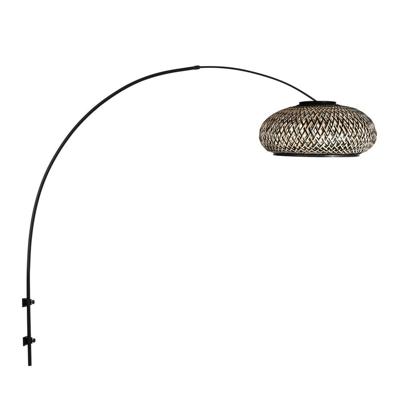 Steinhauer Wandlamp boogSparkled Light rotan en zwarte kap - 4406ZW