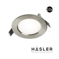 Inbouwspot Häsler Comarruga Incl. Fase Aansnijding Dimbaar 9.2 cm 4 Watt Helder Wit RVS Set 10x - thumbnail