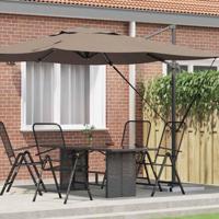 Roma Parasol Taupe 286 x 285 x 265 cm Polyester en Aluminium - thumbnail