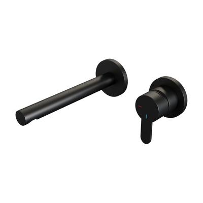 Inbouw Wastafelmengkraan Brauer Black Edition Coldstart Rechte Uitloop Korte Platte Hendel Rechts Mat Zwart Met Rozetten