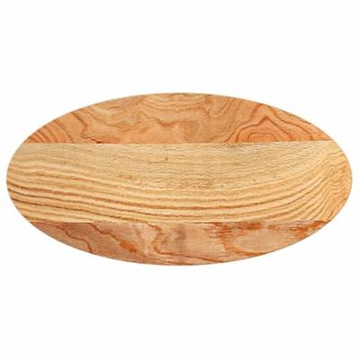 Tafelblad 80x40x2 cm ovaal massief eikenhout lichtbruin
