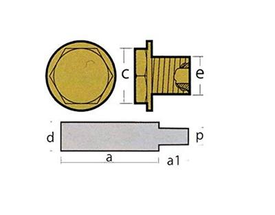 Ánodos para Nanni TEN02101 - ANODO NANNI MERCEDES ZINC DIA 14MM