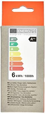 Sferische Ledlamp Silver Electronics 1980627 E27 6W 3000K A++ (Warm Licht)