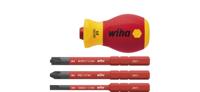 Wiha schroevendraaier met bithouderset electric slimvario (rood/geel, stubby 4-delig met slimbits) - thumbnail