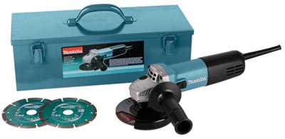 Makita 9558hnrgk3 | haakse slijper met vastzetschakelaar | 230 v | 125mm | in stalen koffer | incl. accessoire set