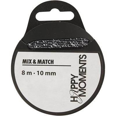 Creativ Company Satijnlint, b: 10 mm, zwart, 8 m/ 1 rol