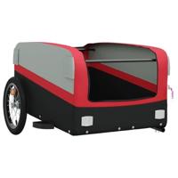 VidaXL Fietstrailer 45 kg ijzer zwart en rood - thumbnail