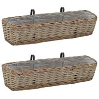 VidaXL Balkonbakken 2 st 80 cm wicker met pe-voering - thumbnail