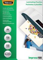 Fellowes lamineerhoes Impress100 ft A4, 200 micron (2 x 100 micron), pak van 100 stuks - thumbnail
