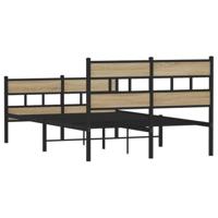 Bedframe zonder matras metaal sonoma eikenkleurig 120x200 cm - thumbnail