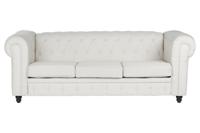 Sofa DKD Home Decor Wit Bruin Crème Hout 209 x 84 x 76 cm - thumbnail