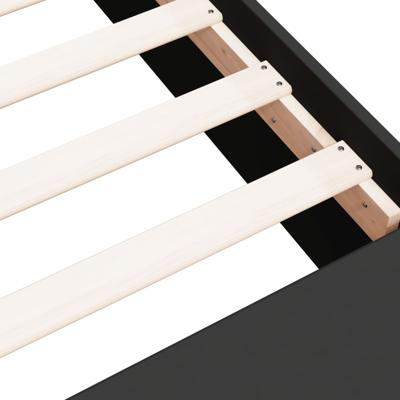Bedframe bewerkt hout zwart 120x190 cm