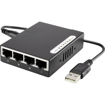 Renkforce RF-4451433 Netwerk switch 5 poorten 100 MBit/s USB-stroomverzorging Renkforce RF-4451433 Netwerk switch 5 poorten 100 MBit/s USB-stroomverzorging