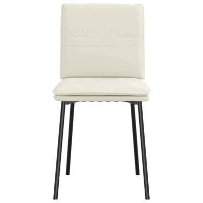 Eetkamerstoelen 4 st fluweel crèmekleurig