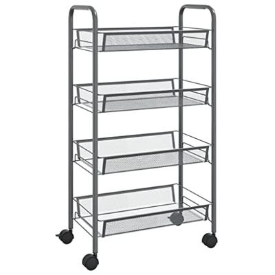 VidaXL Keukentrolley 4-laags 46x26x85 cm ijzer grijs VidaXL Keukentrolley 4-laags 46x26x85 cm ijzer grijs