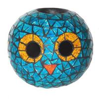 Theelichthouder Terracotta Mozaïek (Turquoise) - thumbnail