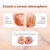 VidaXL Zoutsteen theelichthouders roze steenzout - thumbnail