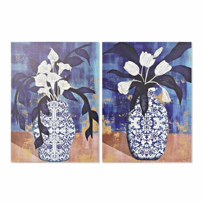Schilderij DKD Home Decor Vaas Orientaals (50 x 1,8 x 70 cm) (2 Stuks)