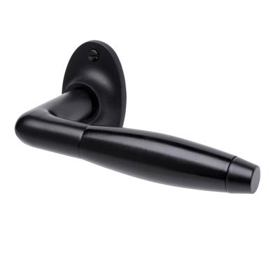 De Oude Deurklink Deurklink - Klassiek mat zwart, rozet ovaal De Oude Deurklink Deurklink - Klassiek mat zwart, rozet ovaal