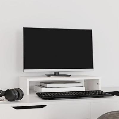VidaXL Monitorstandaard 50x27x10 cm massief grenenhout wit VidaXL Monitorstandaard 50x27x10 cm massief grenenhout wit