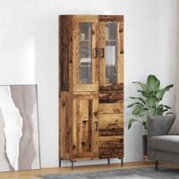 Hoge kast 2 pcs Oudhout 69,5 x 34 x 180 cm Bewerkt hout - thumbnail