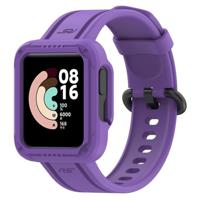 By Qubix - Siliconen sportband met case - Paars - Xiaomi Redmi Watch 2 (Lite) - thumbnail