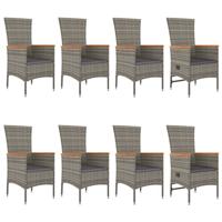 9-delige Tuinset met kussens poly rattan grijs - thumbnail