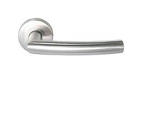 Deurkrukken Italie op rozetten, rvs-mat - thumbnail