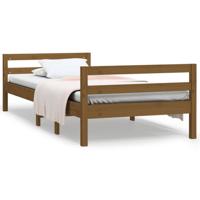Bedframe 75x190 cm massief grenenhout honingbruin - thumbnail