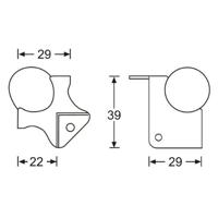 Adam Hall 41141 Bolhoek klein met overzethoek en verzet - thumbnail