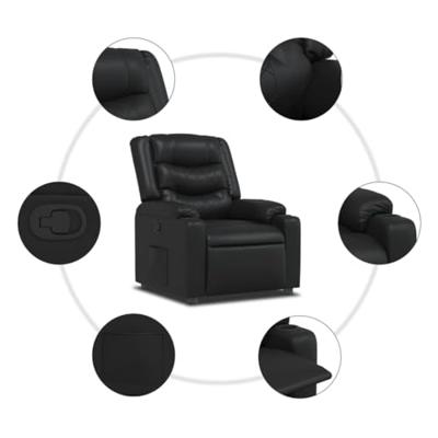 Fauteuil verstelbaar kunstleer zwart