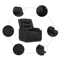 Fauteuil verstelbaar kunstleer zwart - thumbnail