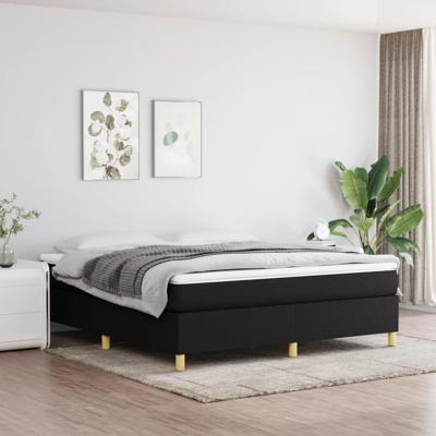 Boxspring met matras stof zwart 160x200 cm
