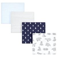 Hudson Baby Unisex Baby Cotton Flannel Receiving Blankets, Bear Poses, One Size - thumbnail