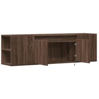 Tv-wandmeubel met LED-verlichting 135x31x39,5 cm bruin eiken - thumbnail