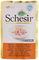 SCHESIR in jelly Tuna and chicken with shrimps - nat kattenvoer - 50 g - thumbnail