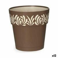 Zelfwaterende bloempot Stefanplast Gaia Bruin Plastic 19 x 19 x 19 cm (12 Stuks) - thumbnail