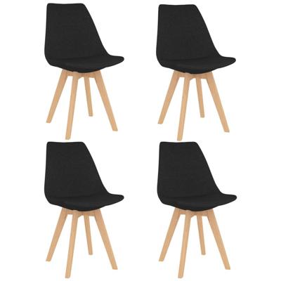 vidaXL Eetkamerstoelen 4 st stof zwart vidaXL Eetkamerstoelen 4 st stof zwart