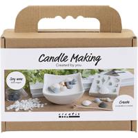 Creativ Company Mini hobbyset kaarsen maken, schelpen, grijs, off white, 1 doos - thumbnail