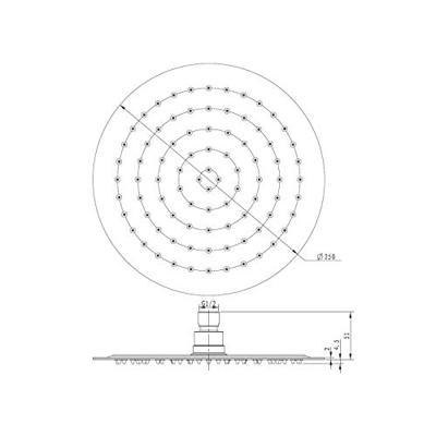 Regendouchekop Sapho Slim Rond 25 cm Gepolijst RVS