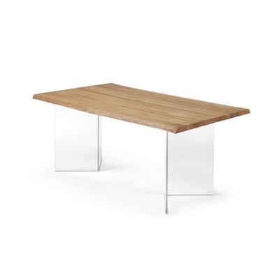 Kave Home Eettafel 'Lotty' Eiken/Glas, 160 x 90cm
