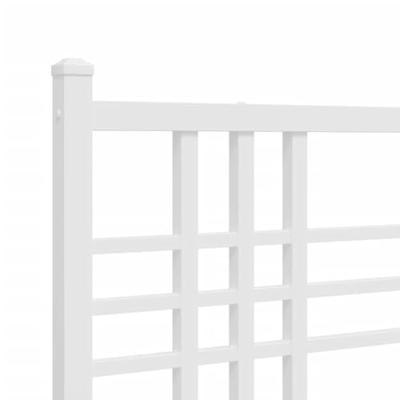 Bedframe met hoofd- en voeteneinde metaal wit 120x200 cm - thumbnail