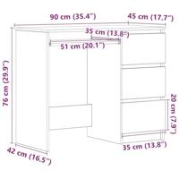 Bureau 90x45x76 cm spaanplaat zwart - thumbnail