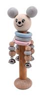 Voggenreiter 1236 Minny houten muis rammelstaaf met belletjes - thumbnail