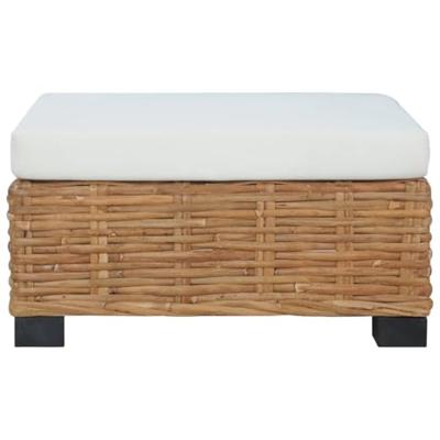 Voetensteun met kussen natuurlijk rattan Voetensteun met kussen natuurlijk rattan